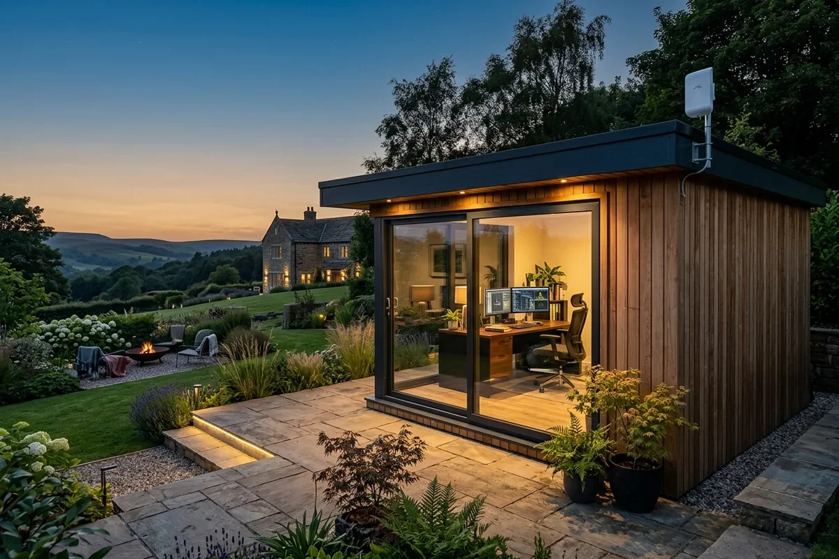 Starlink into office in garden Bradfield wireless bridge link in Ranmoor