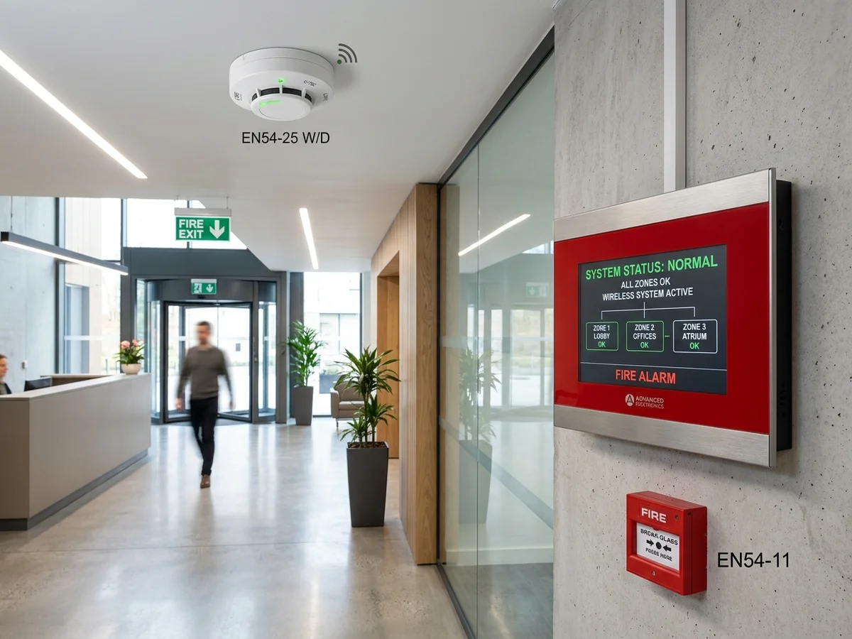 Wireless Fire Alarm Systems Touchscreen Panel Call Point Sounder