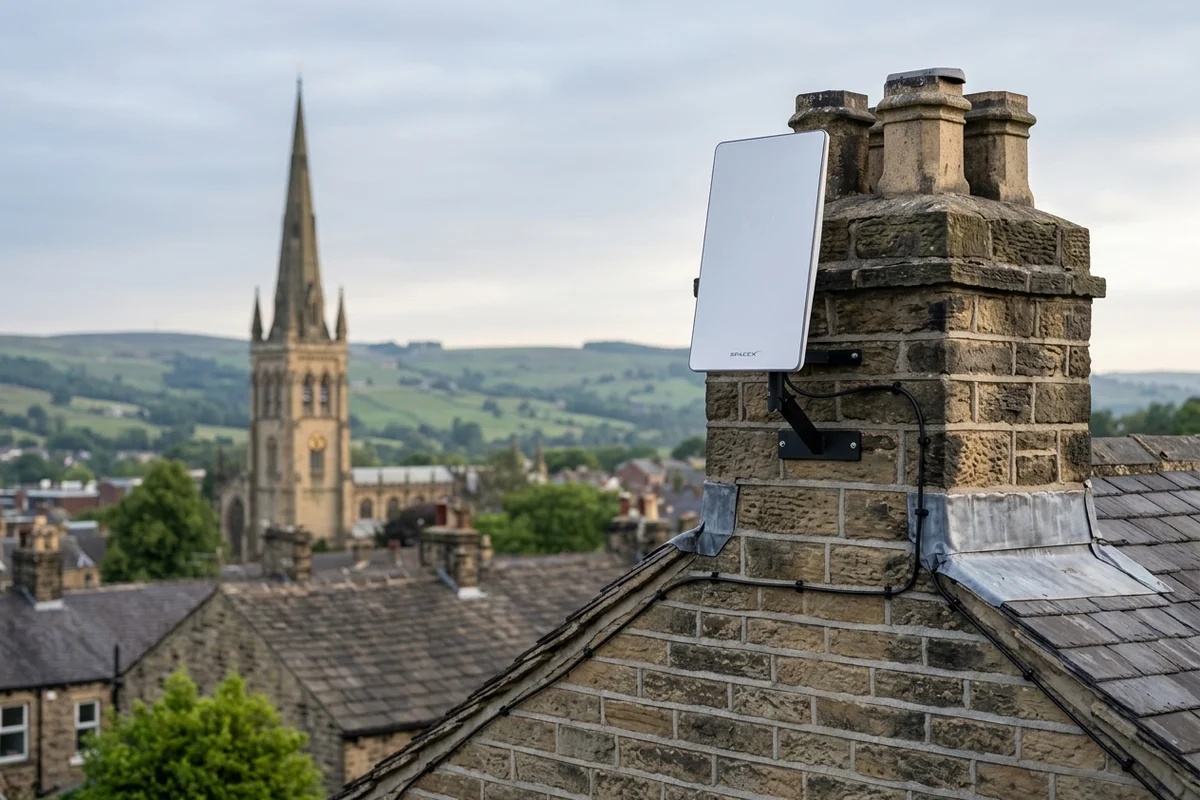 Starlink installation Dewsbury certified local dish fitting on Victorian residence
