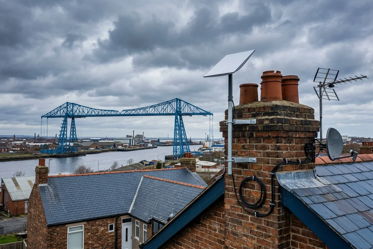 Starlink installation Hartlepool certified local dish fitting on Victorian residence