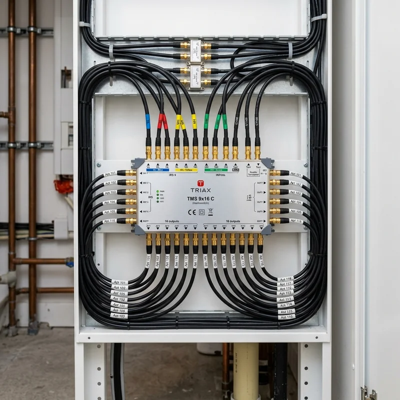 Communal IRS multiswitch distribution box for Blackburn flats