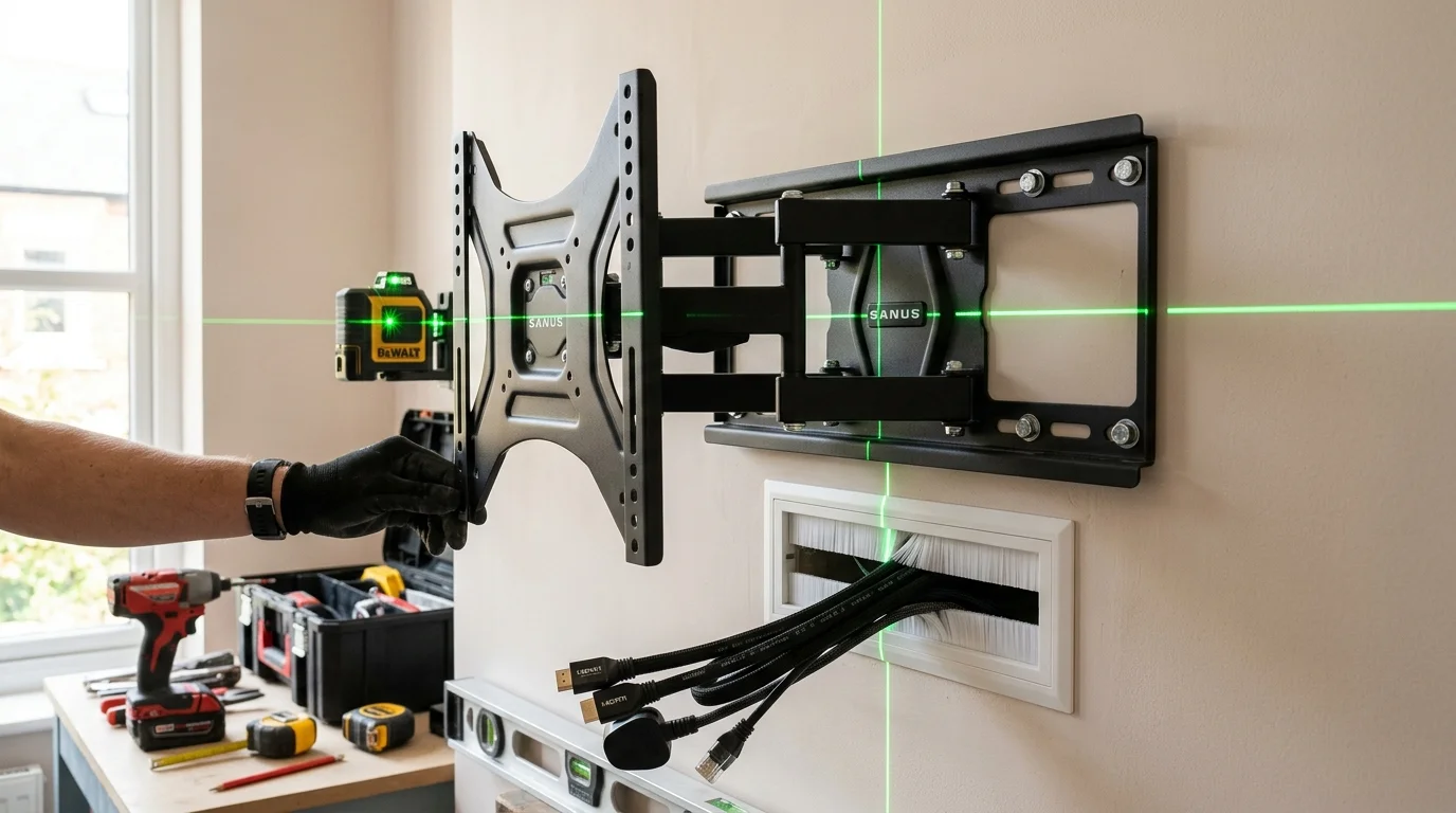 In-Wall Cable Concealment for TV Wall Mounting in Oswaldtwistle