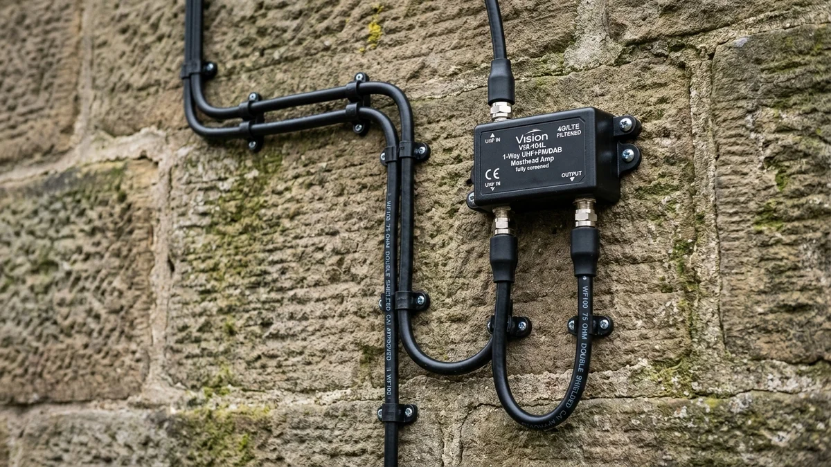 Storm-proof aerial chimney mounting in Sheffield