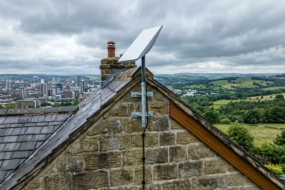 Starlink installation Skipton certified local dish fitting on Victorian residence