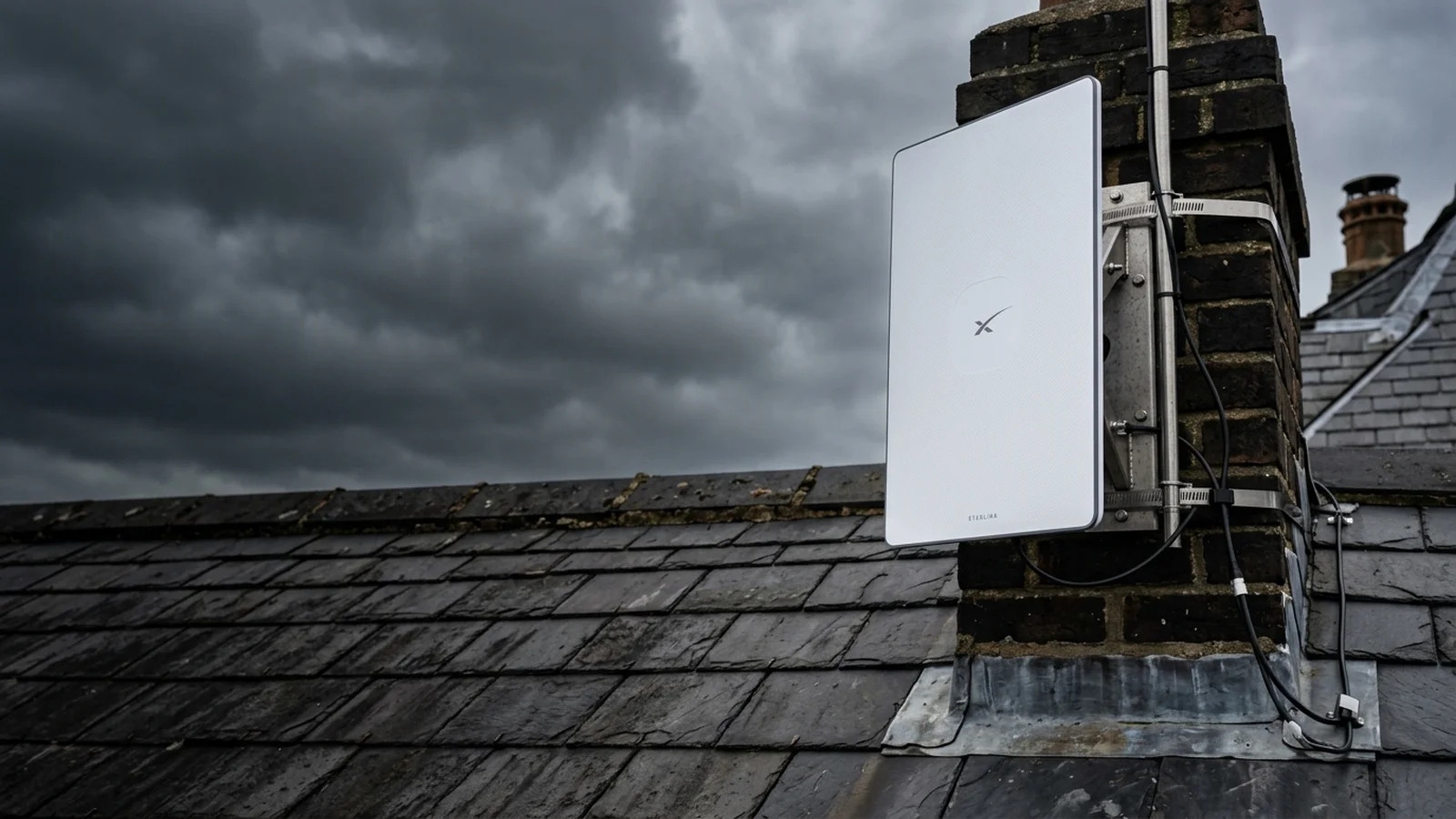 SpaceX Starlink Satellite Broadband Installation UK on Chimney Mount by Gary Pearce
