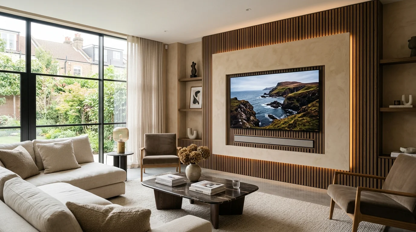 3D Architectural TV Wall Mounting with Concealed Wires